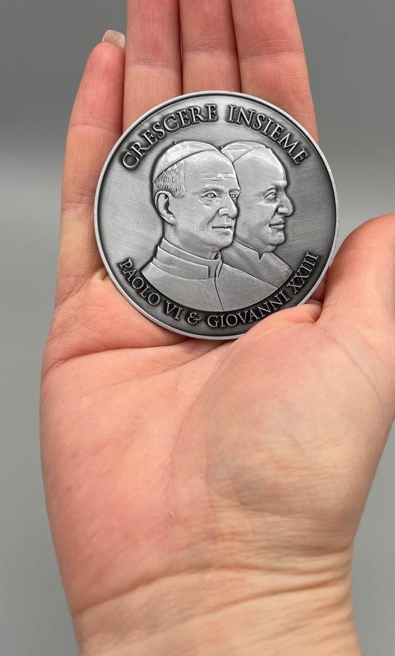 Medaglia Commemorativa Paolo VI e Giovanni XXIII 'Crescere Insieme' – 60 mm