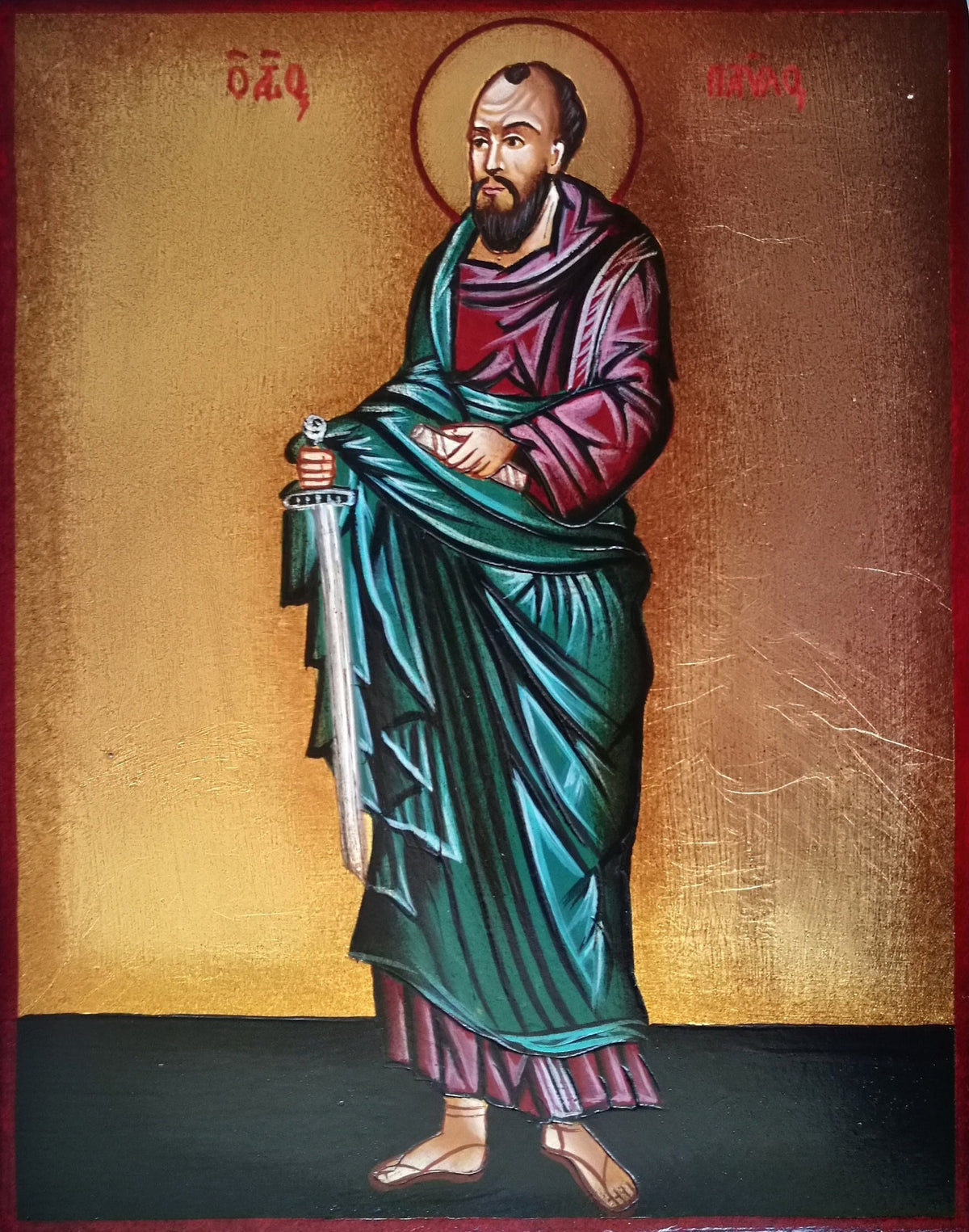 Icona Sacra San Paolo 10x14 cm – Dipinta a Mano, Tecnica Ortodossa