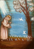 Icona Sacra San Francesco che Parla agli Uccelli 18x24 cm – Arte Francescana