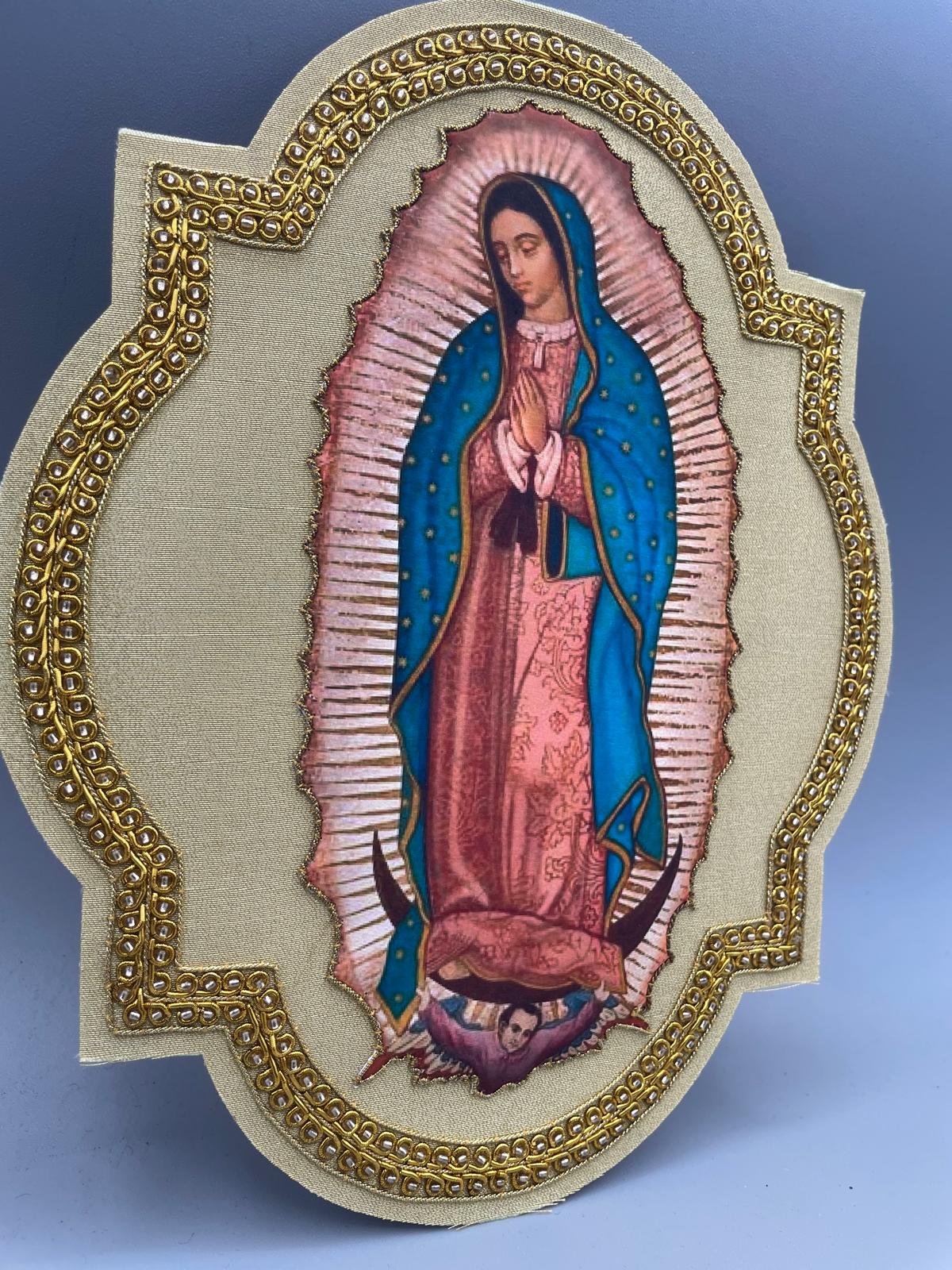 Quadro Ricamato con Filo Oro – Vergine di Guadalupe
