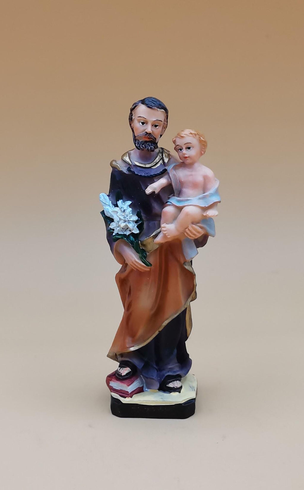 Statuette de Saint Joseph en résine peinte à la main – 11 cm
