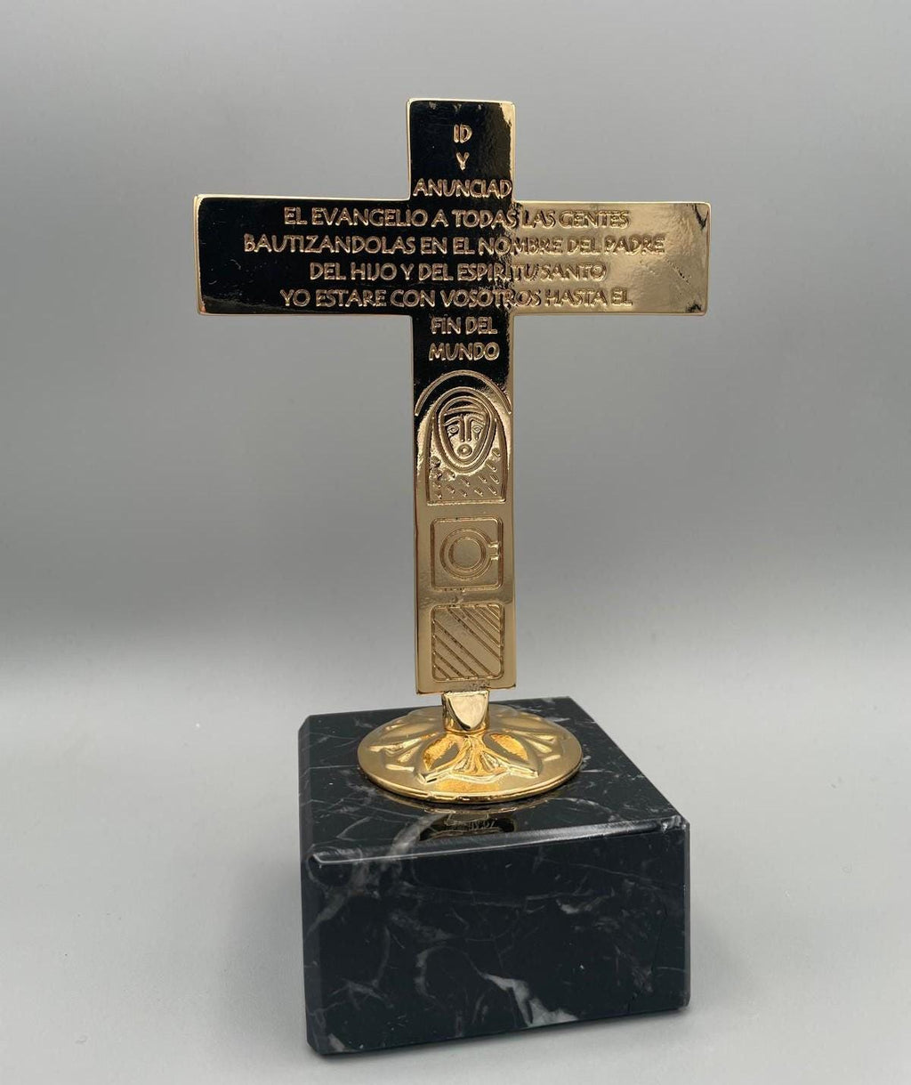 Croce familiare da tavolo in marmo nero e oro – cod. DBK205/11 D