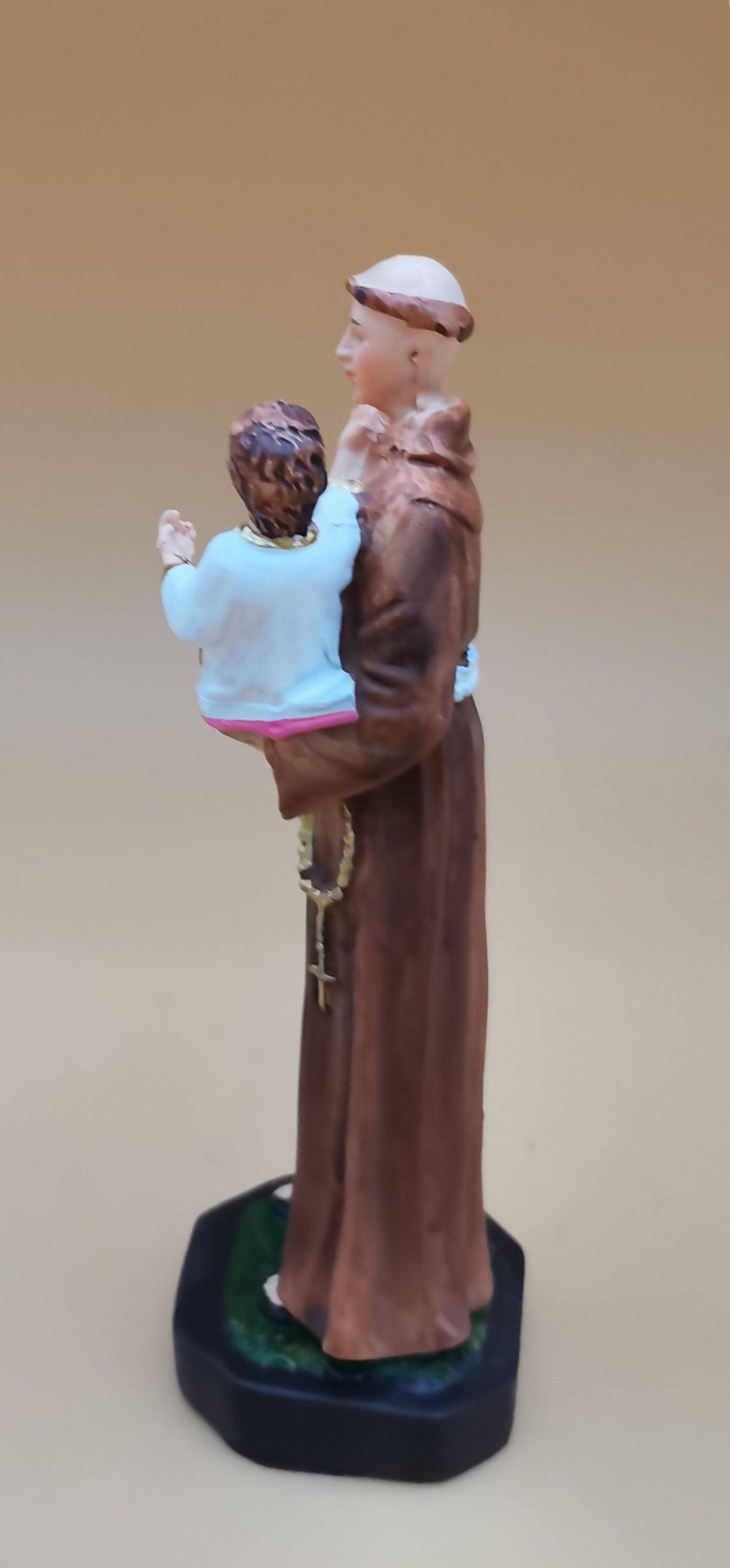 Statue de Saint Antoine de Padoue peinte à la main – 13 cm