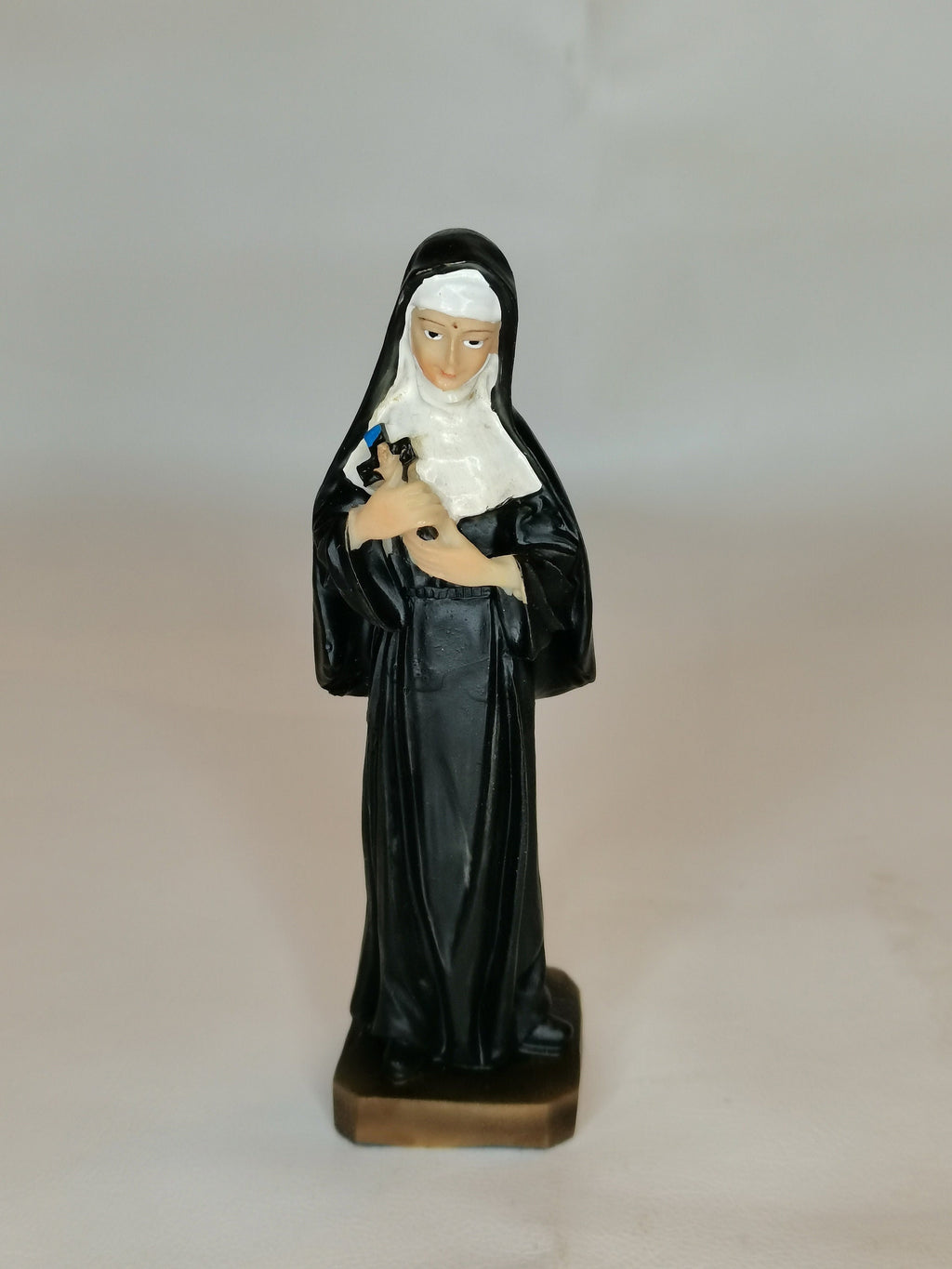 Statue de Sainte Rita de Cascia en résine peinte à la main – 12 cm