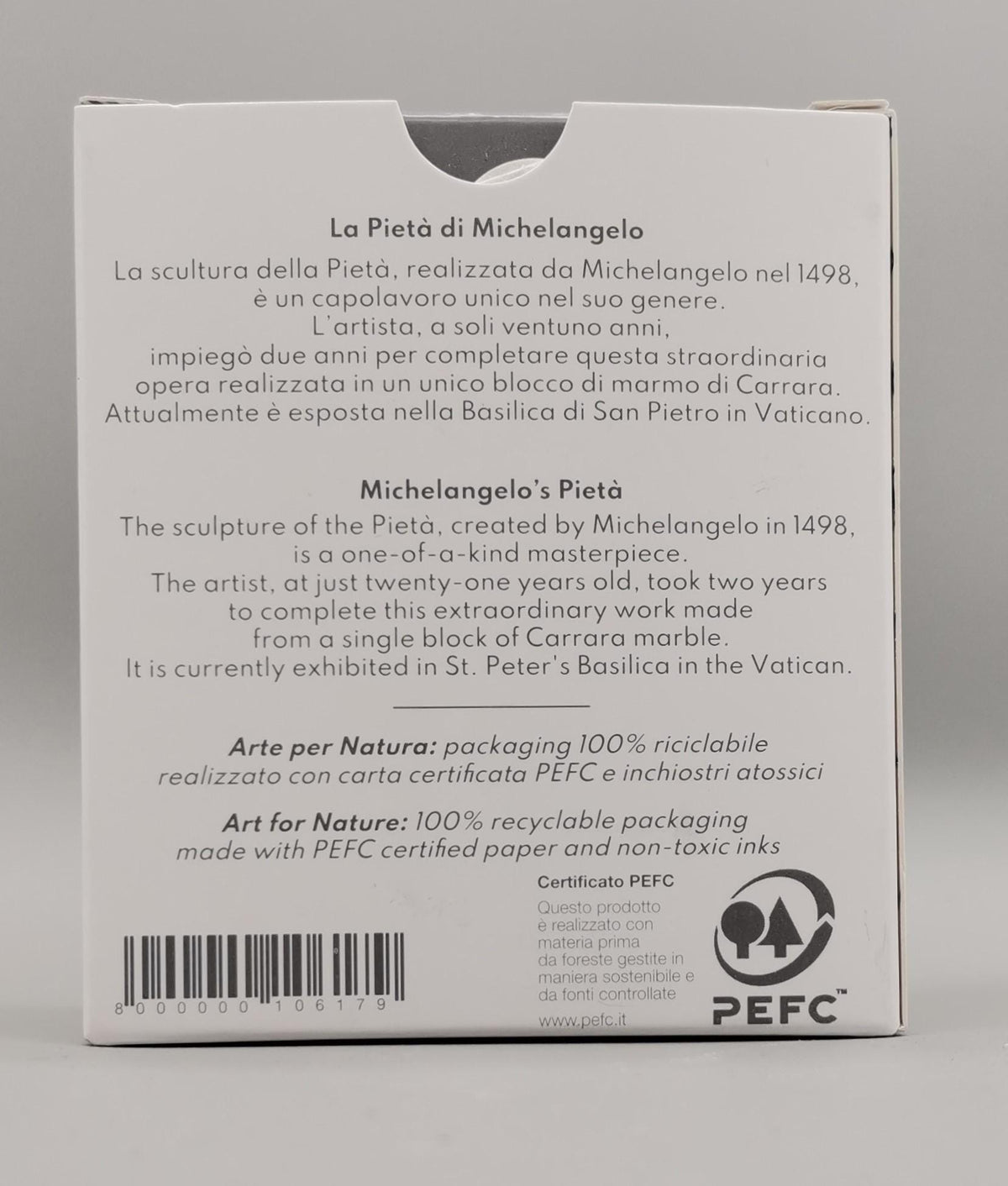 Statue Pietà de Michel-Ange en résine blanche effet marbre – 10 cm
