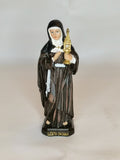 Statue der heiligen Klara von Assisi aus handbemaltem Kunstharz – 12 cm