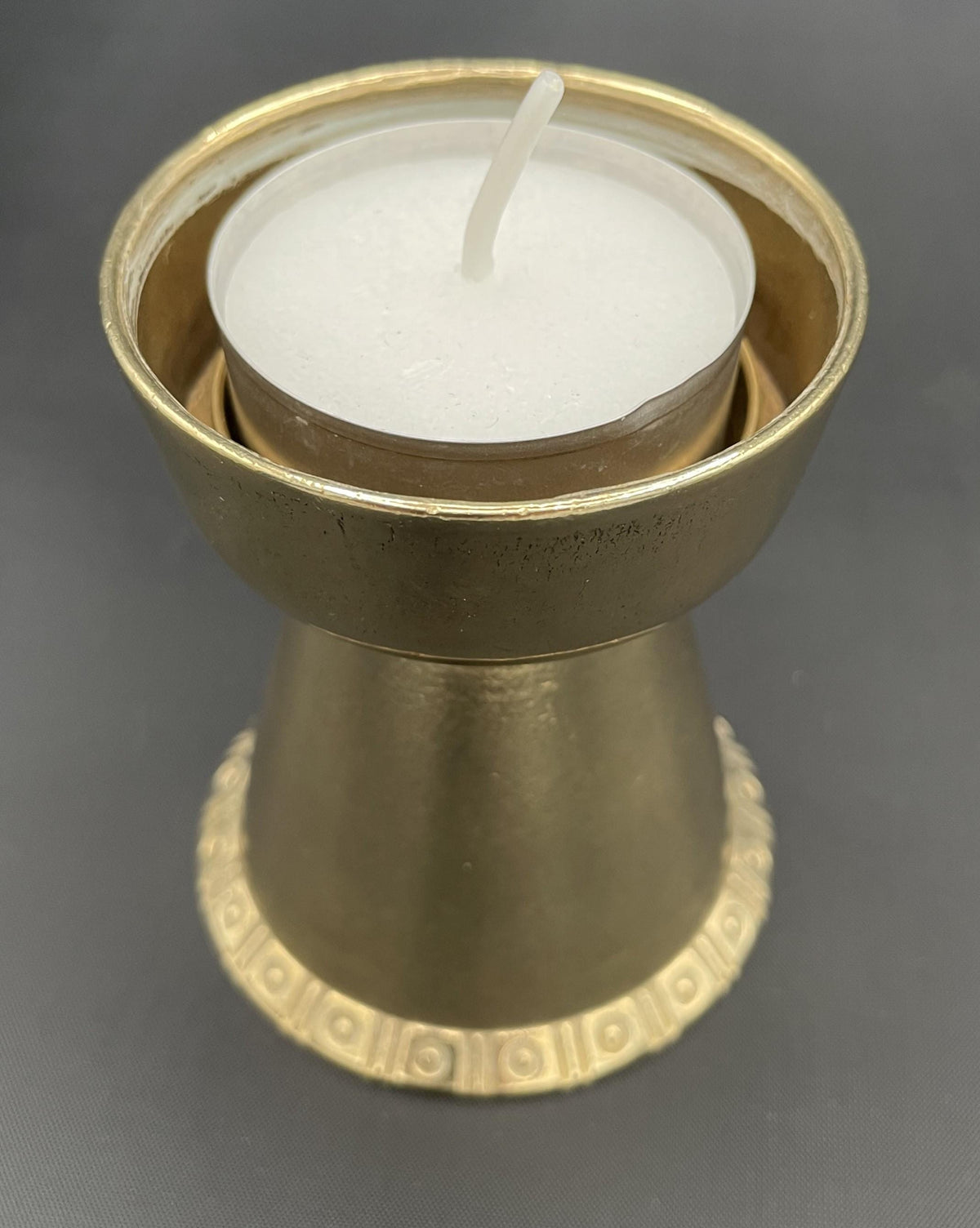 真鍮製ろうそく立て（磨き仕上げ） – 高さ8cm