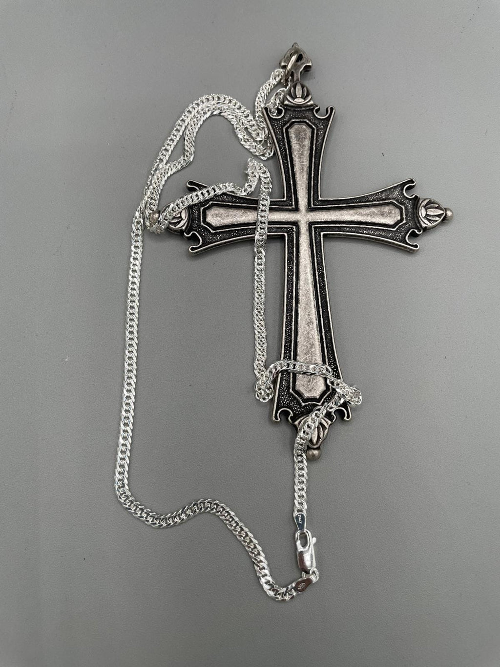 Catena in argento 925 con croce replica Papa Leone XIV – 60 cm