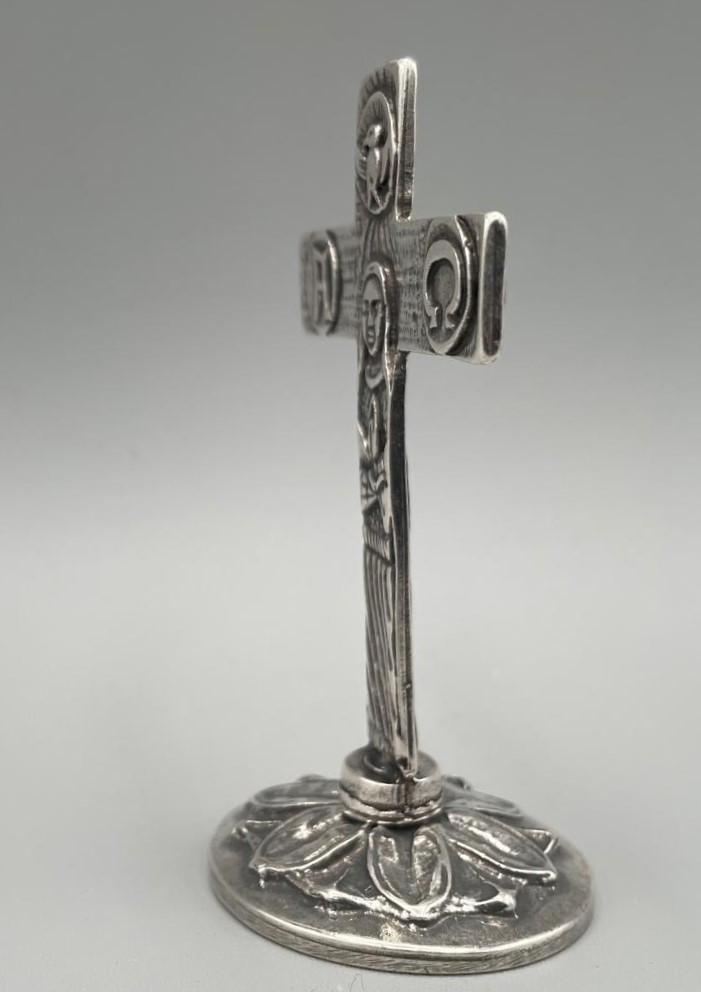 Croce itinerante neocatecumenale in metallo, bagno d'argento 5 micron – 87 mm