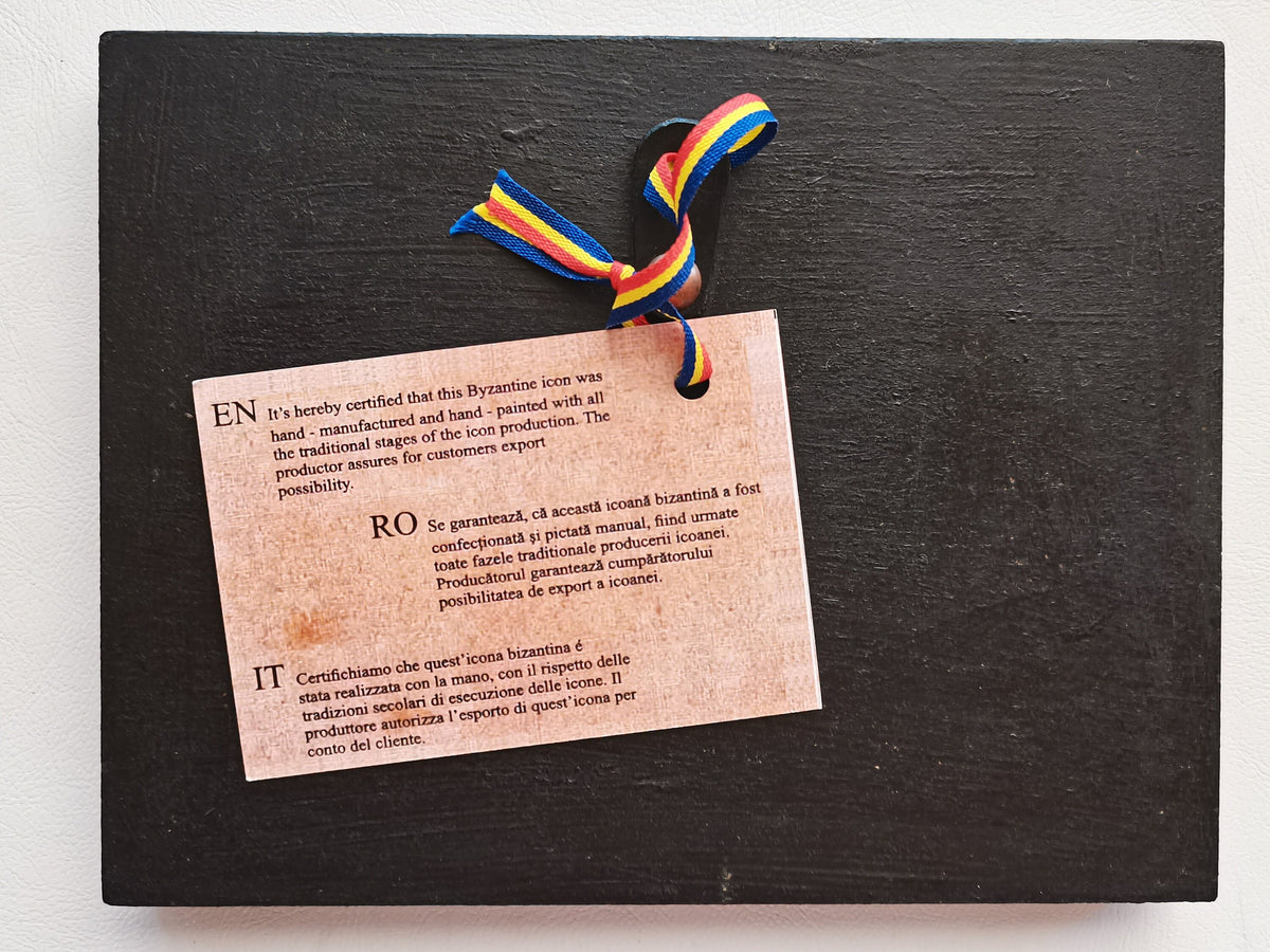 Icona sacra Cristo Acheropita Sancta Sanctorum dipinta a mano su legno – 14 x 18 cm
