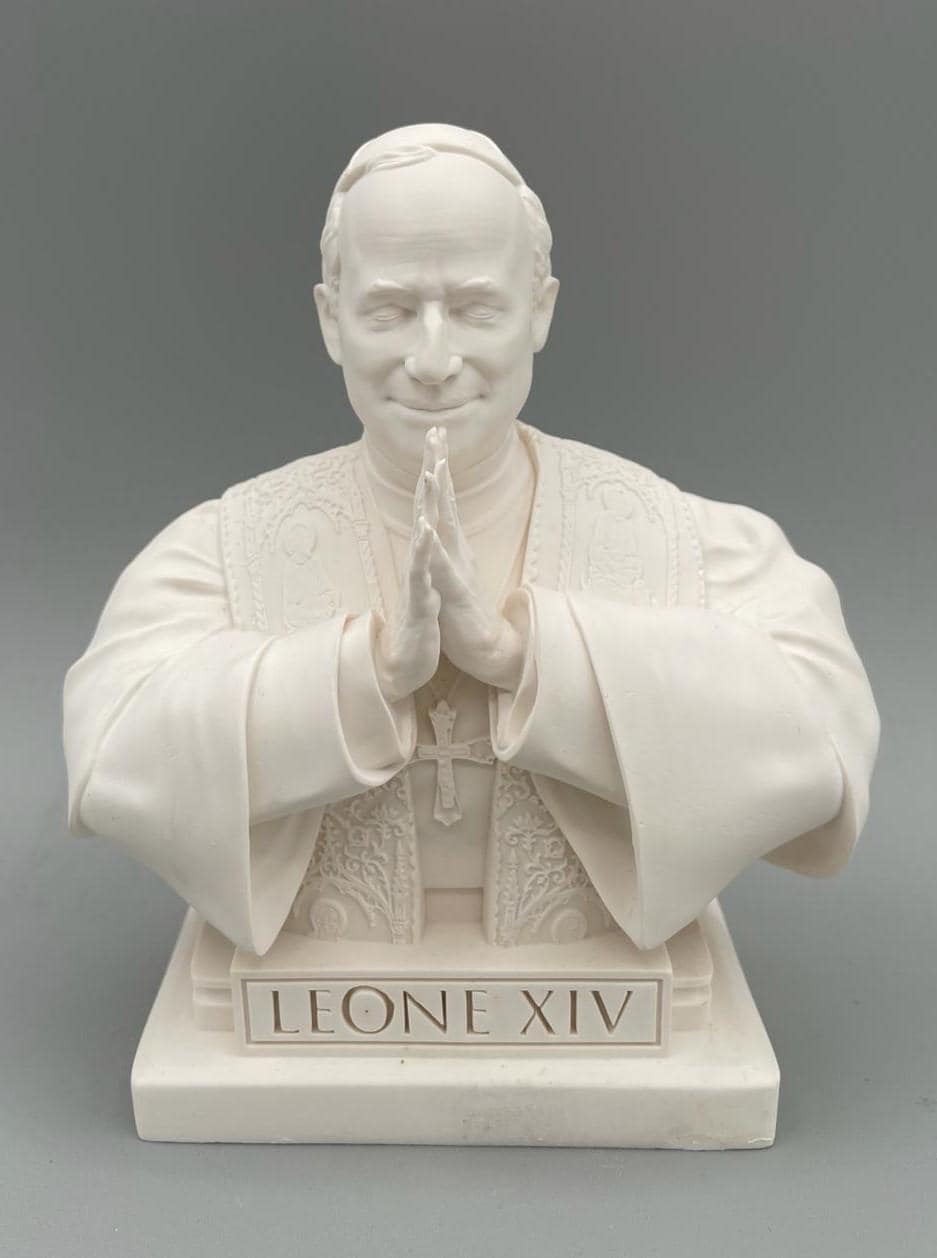 Busto di Leone XIV in polvere di gesso – 14 cm