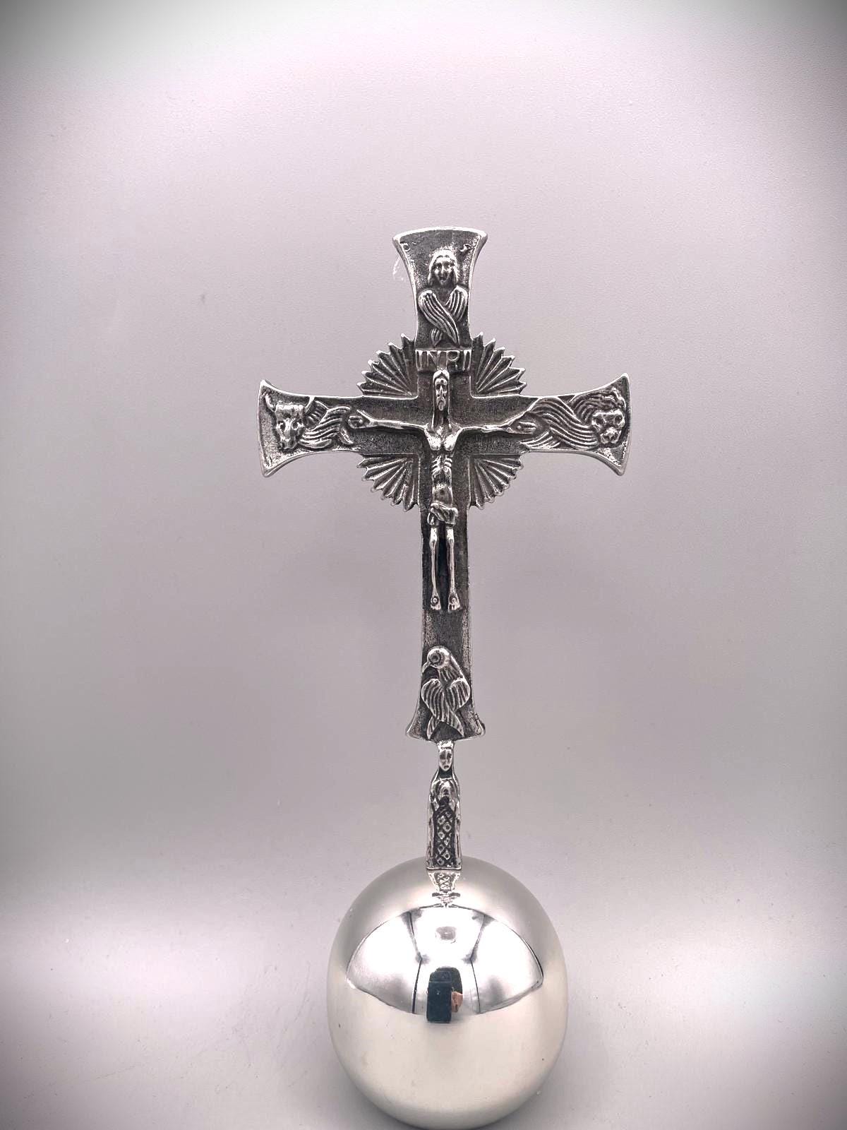 Croce itinerante con sfera, finitura bagno argento – cod. DBK203PB