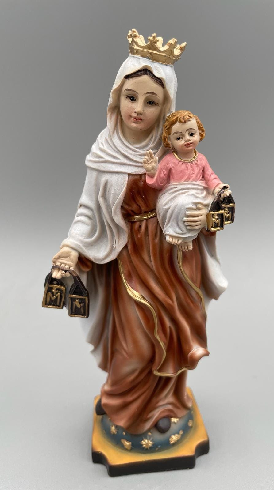 Statue de la Vierge du Carmel avec l'Enfant Jésus – 14,5 cm