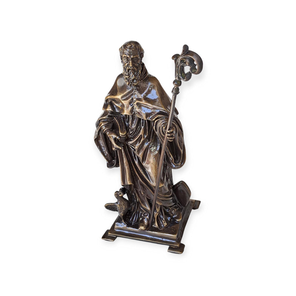 Statua San Benedetto in Bronzo Brunito – Cera Persa, Made in Italy