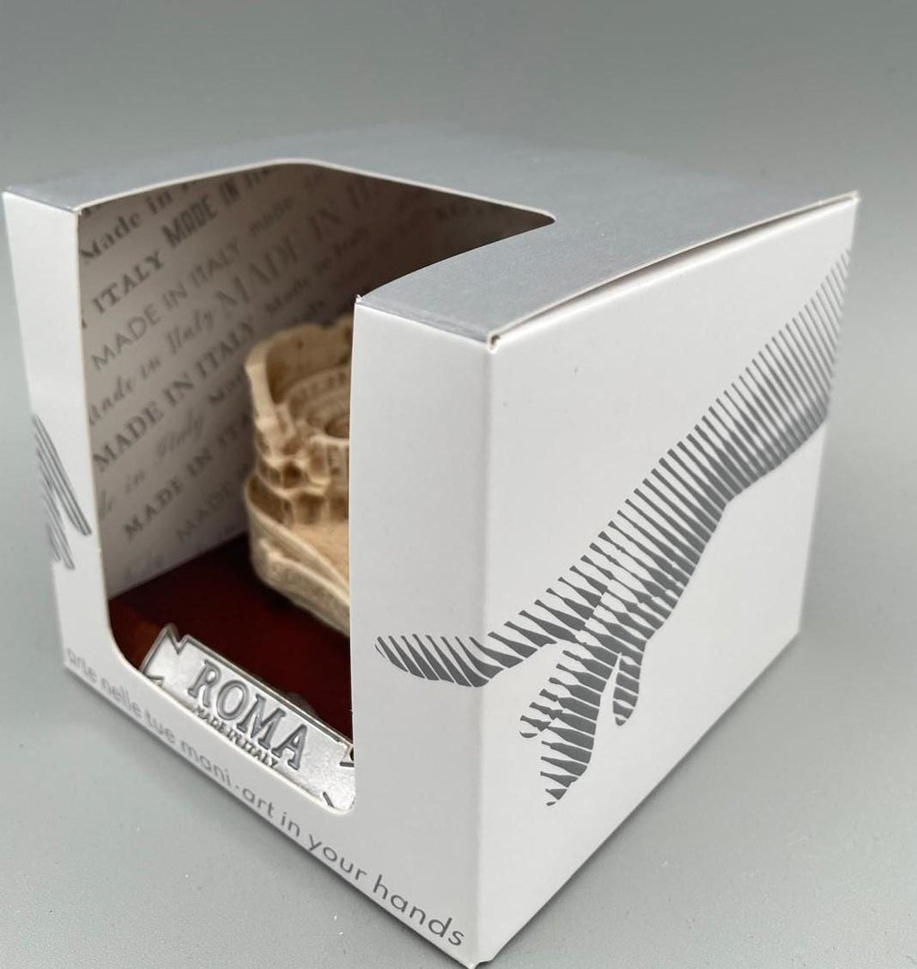 Souvenir Rome Triptyque – Bige du Vatican et Colisée sur socle en bois