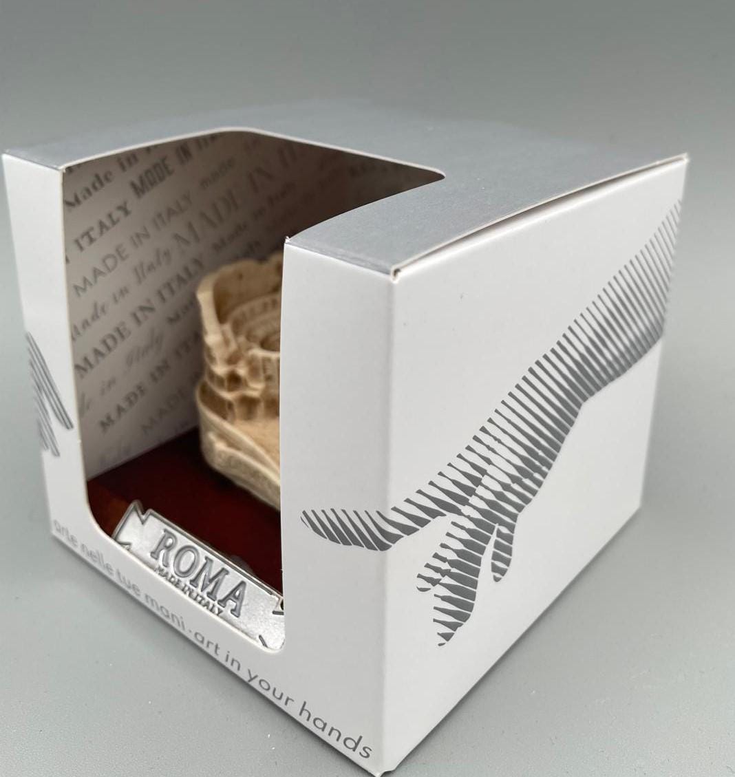 Souvenir Rome Triptyque – Bige du Vatican et Colisée sur socle en bois