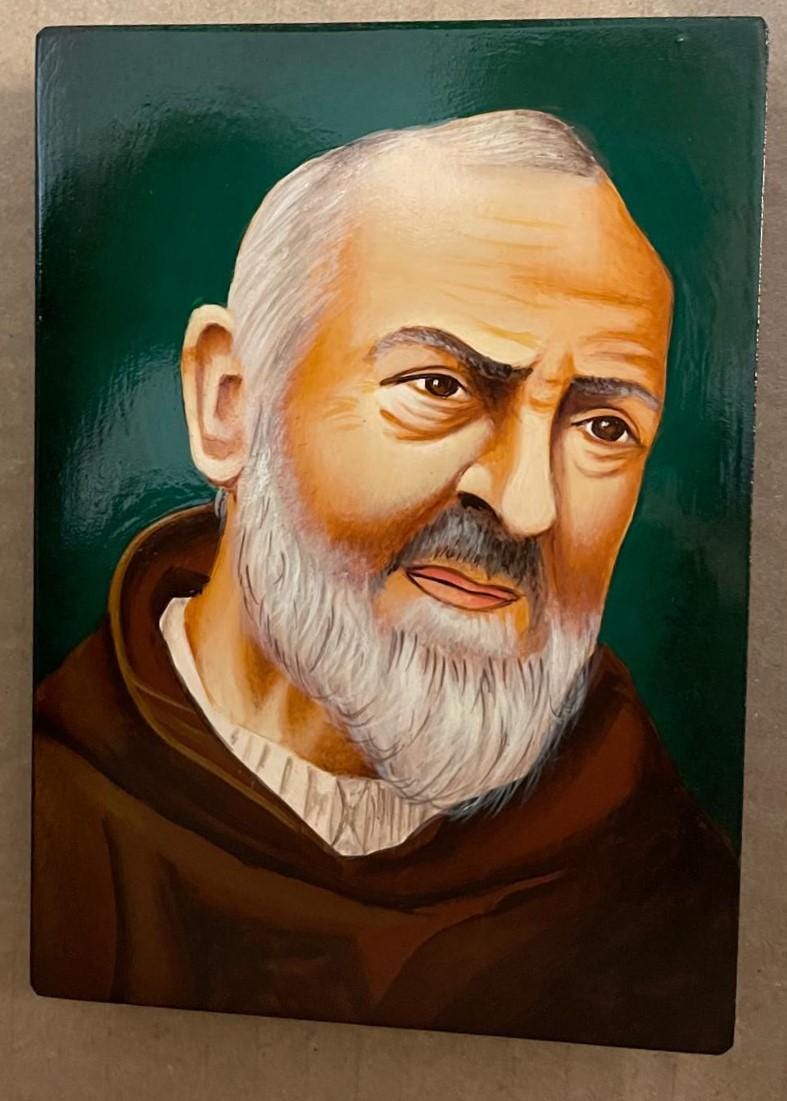Icona di Padre Pio 10x14 cm – Dipinta a Mano