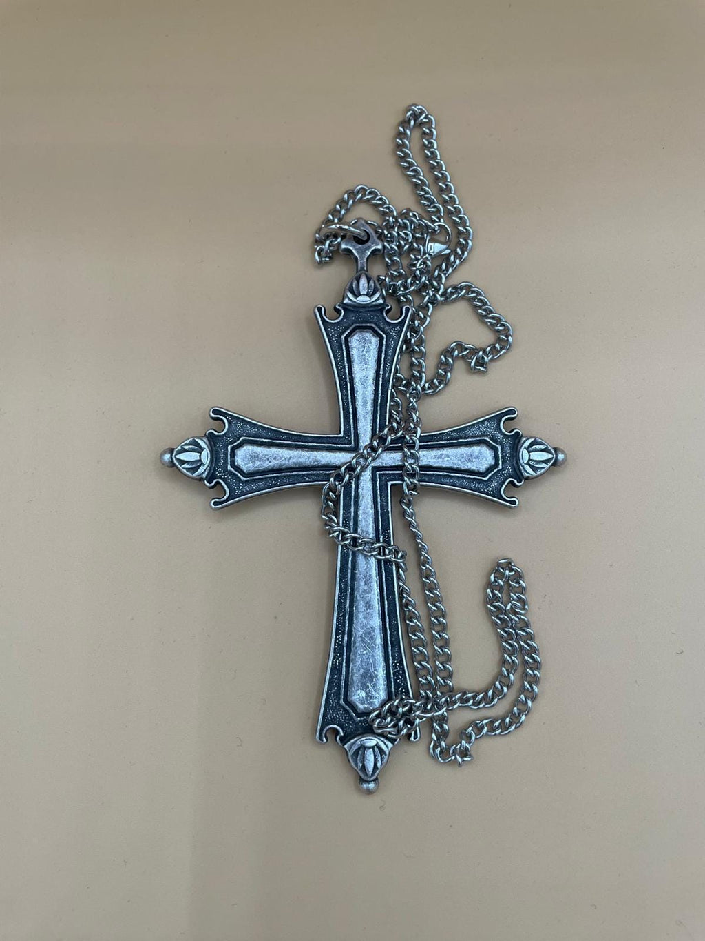 Collana con crocifisso replica Papa Leone – catena 75 cm, crocifisso 13 x 9 cm