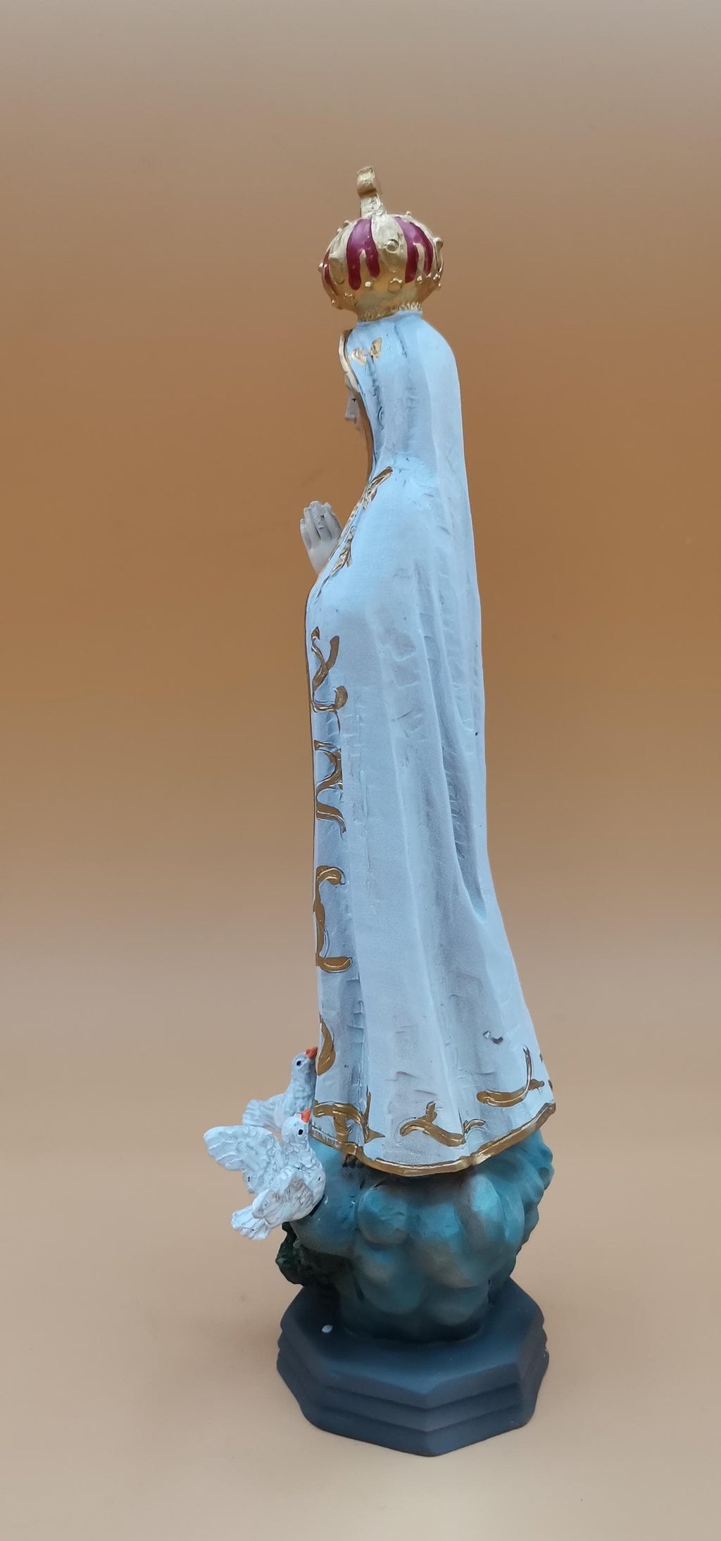 Statue de Notre-Dame de Fatima en résine peinte à la main – 21 cm