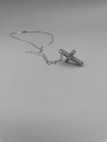 Collana con croce in acciaio inox e catenina