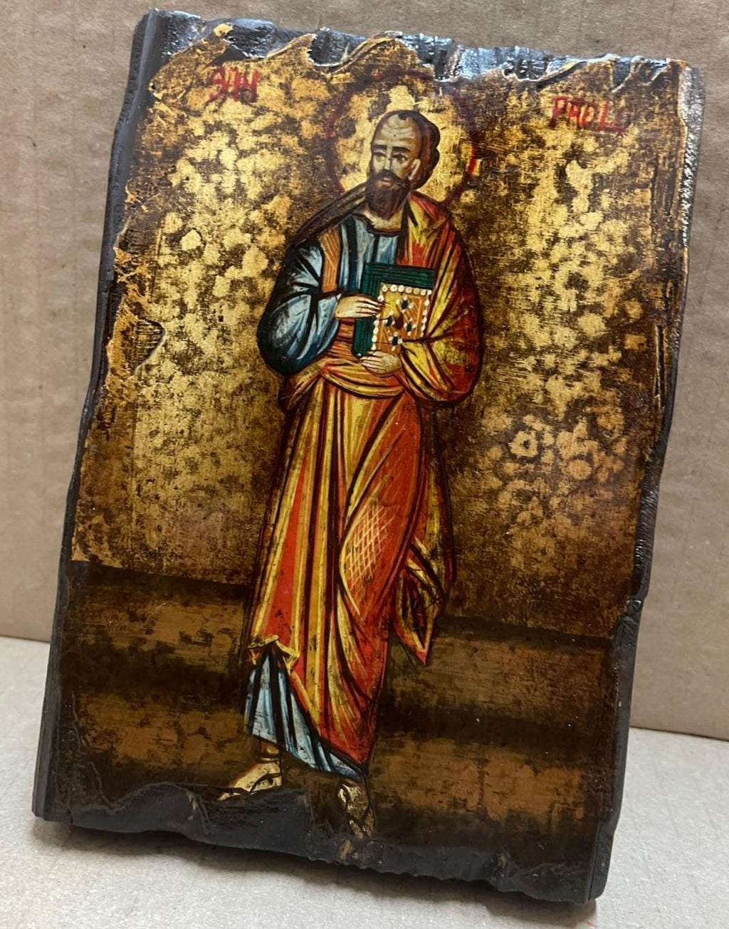 Icona Sacra di San Paolo 10x14 cm – Stile Bizantino, Dipinta a Mano