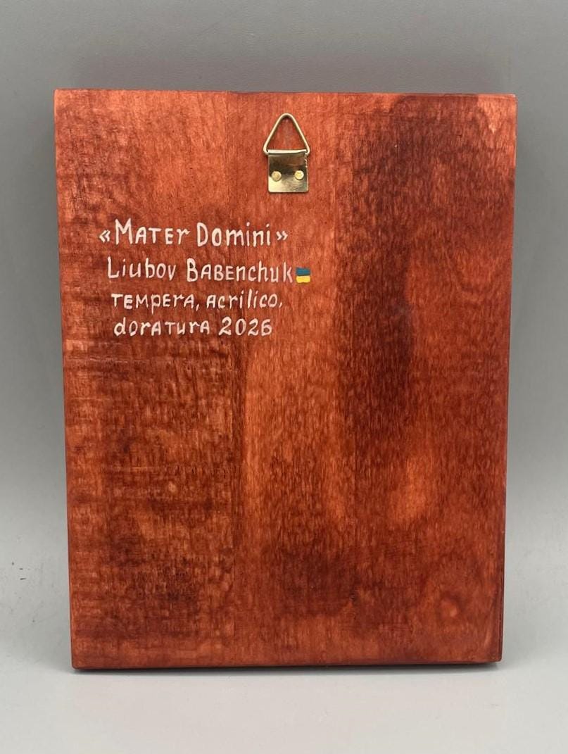 Icona Bizantina Theotokos Mater Domini – Dipinta a Mano, Foglia Oro