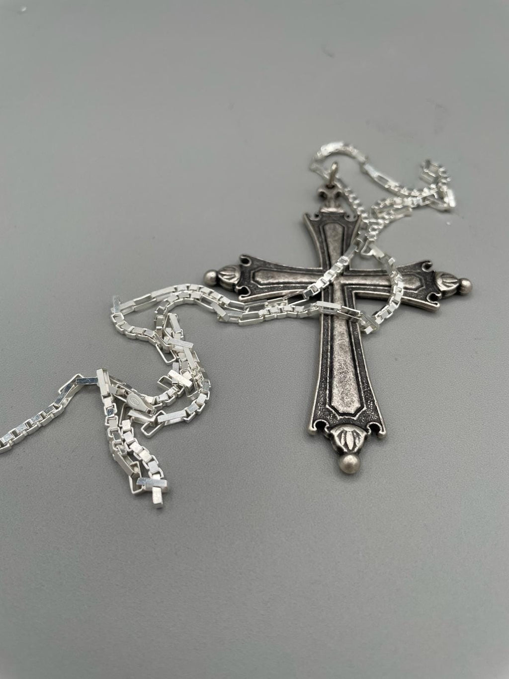 Catena in argento con croce replica Papa Leone – 60 cm