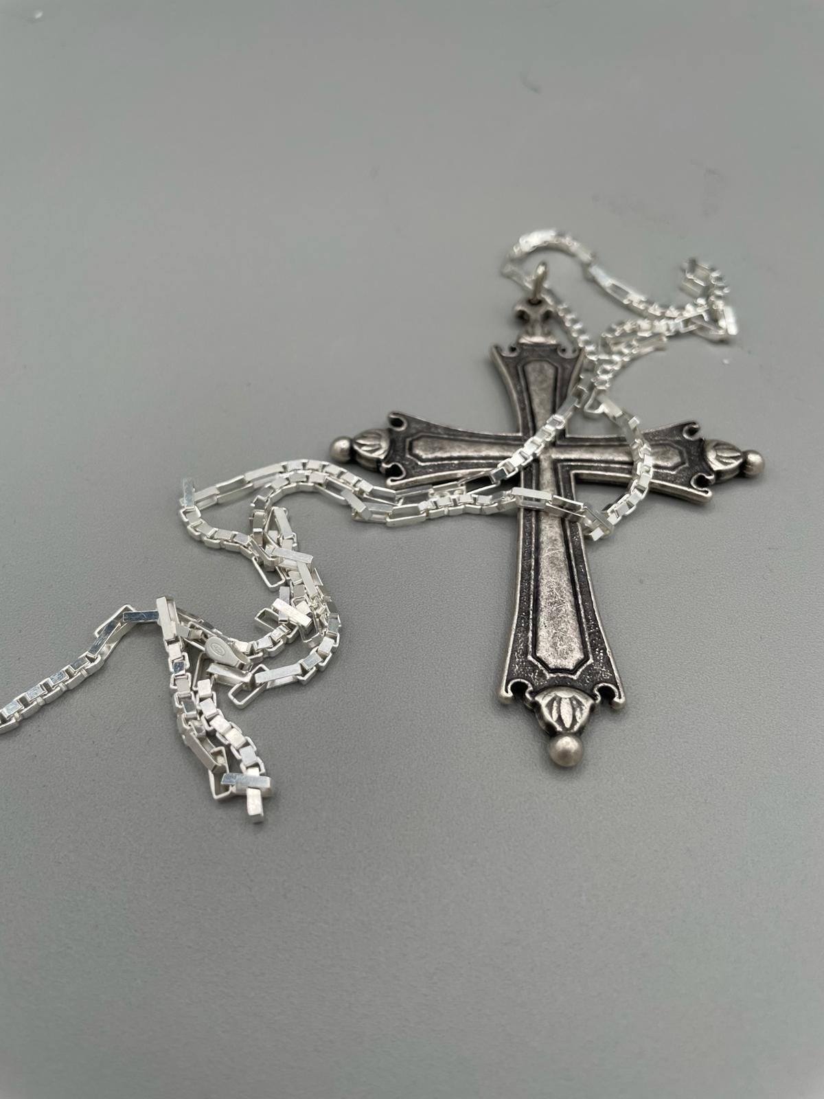 Catena in argento con croce replica Papa Leone – 60 cm