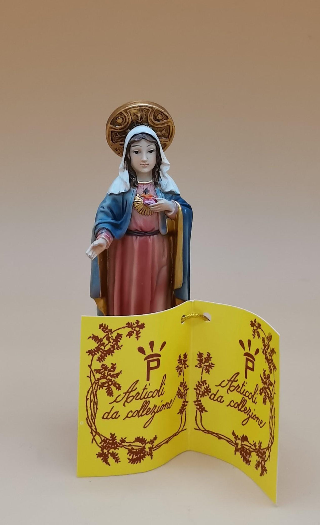 聖母マリアの御心 樹脂製手塗り像 – 11cm