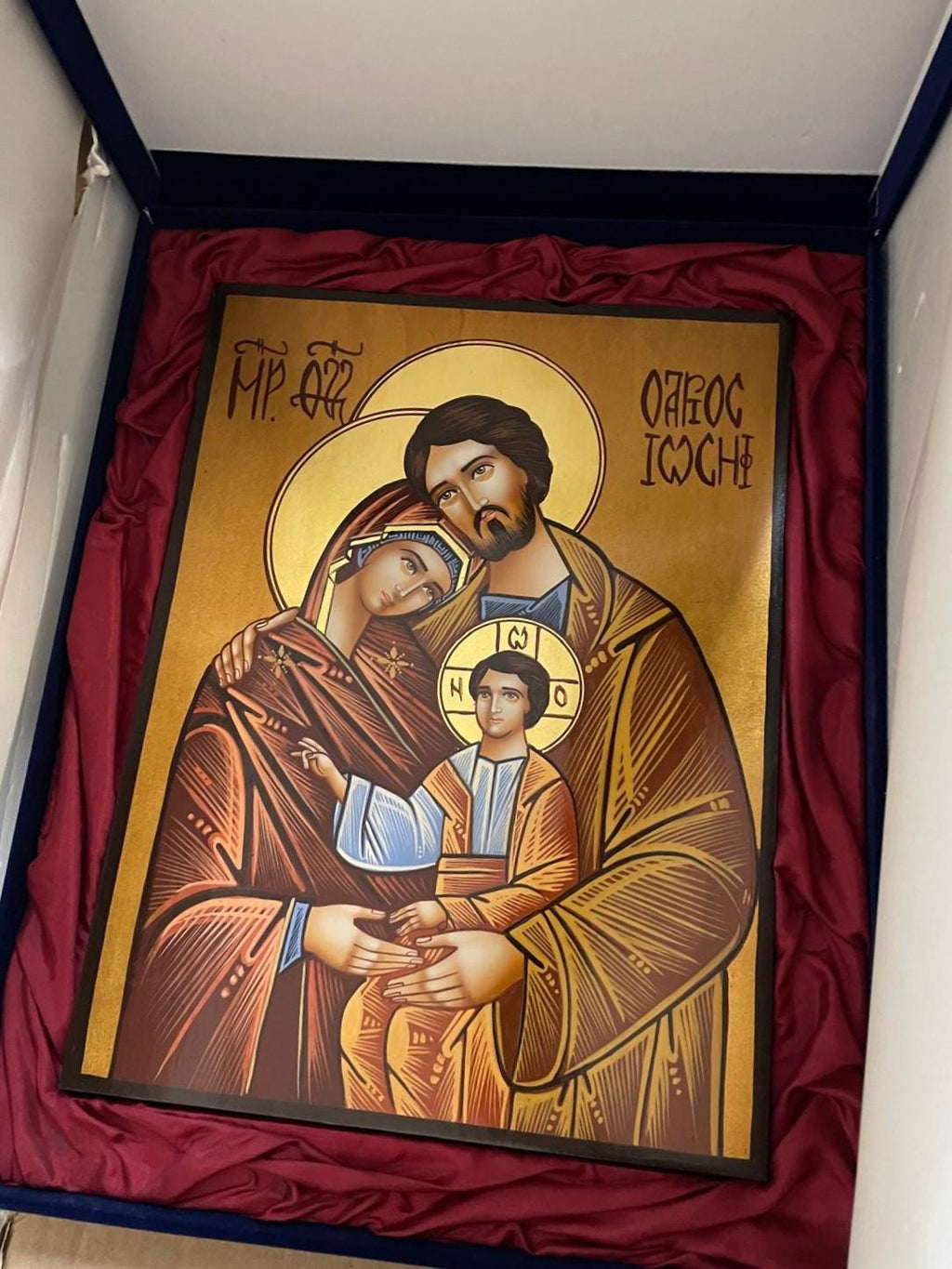 Icona Bizantina Sacra Famiglia 30x40 cm – Dipinta a Mano