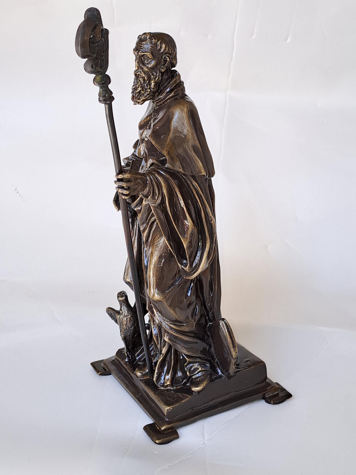 Statua San Benedetto in Bronzo Brunito – Cera Persa, Made in Italy