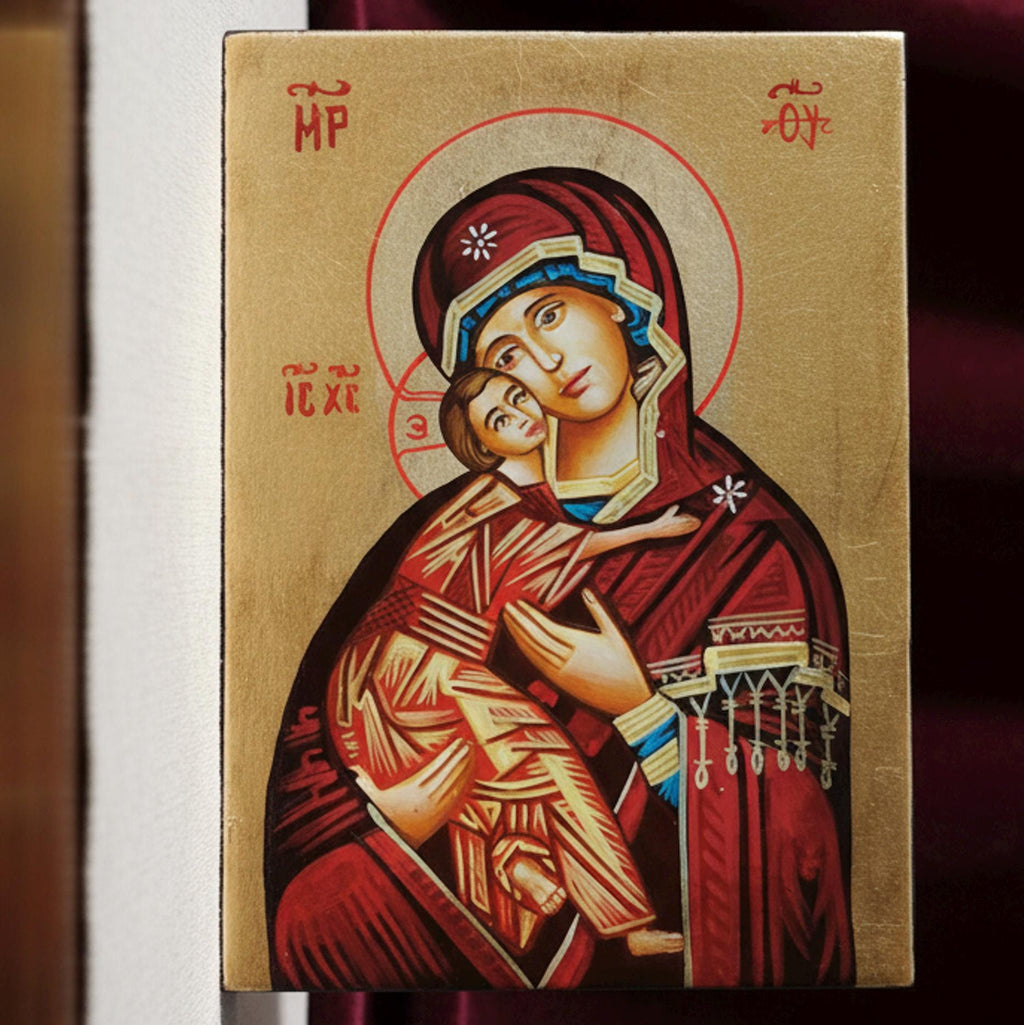 Icona Bizantina Madonna della Tenerezza (Eleousa) 10x14 cm – Foglia Oro