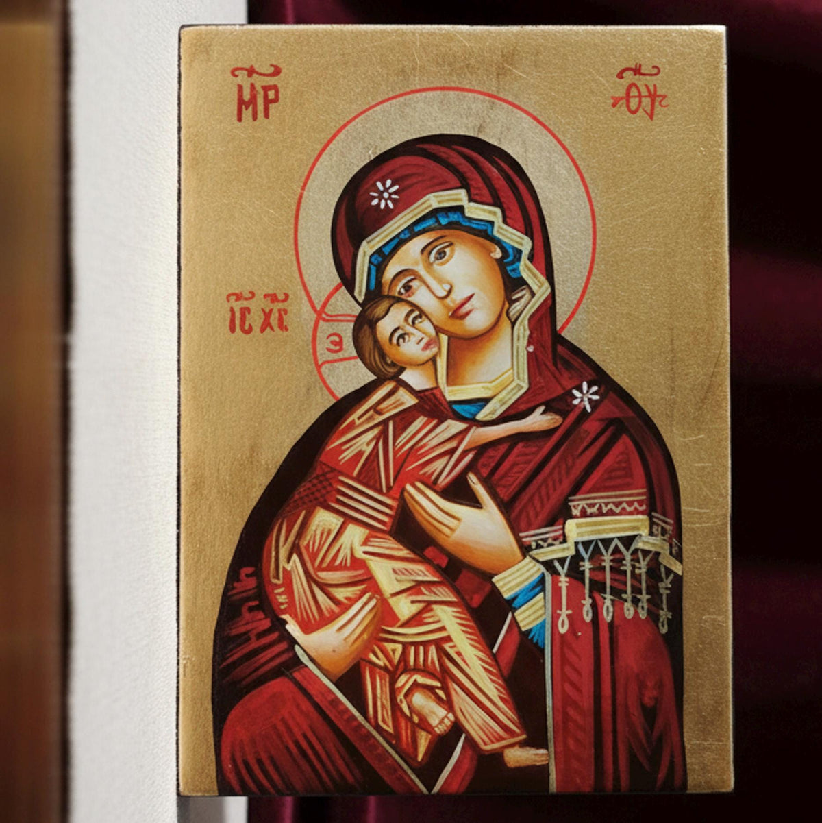 Icona Bizantina Madonna della Tenerezza (Eleousa) 10x14 cm – Foglia Oro