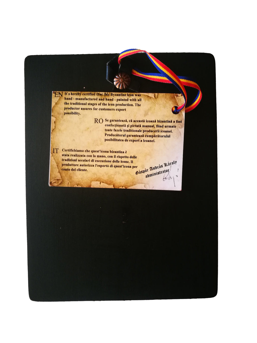 Icona sacra Madonna Odigitria con Bambino, bizantina dipinta a mano su legno – 10 x 14 cm