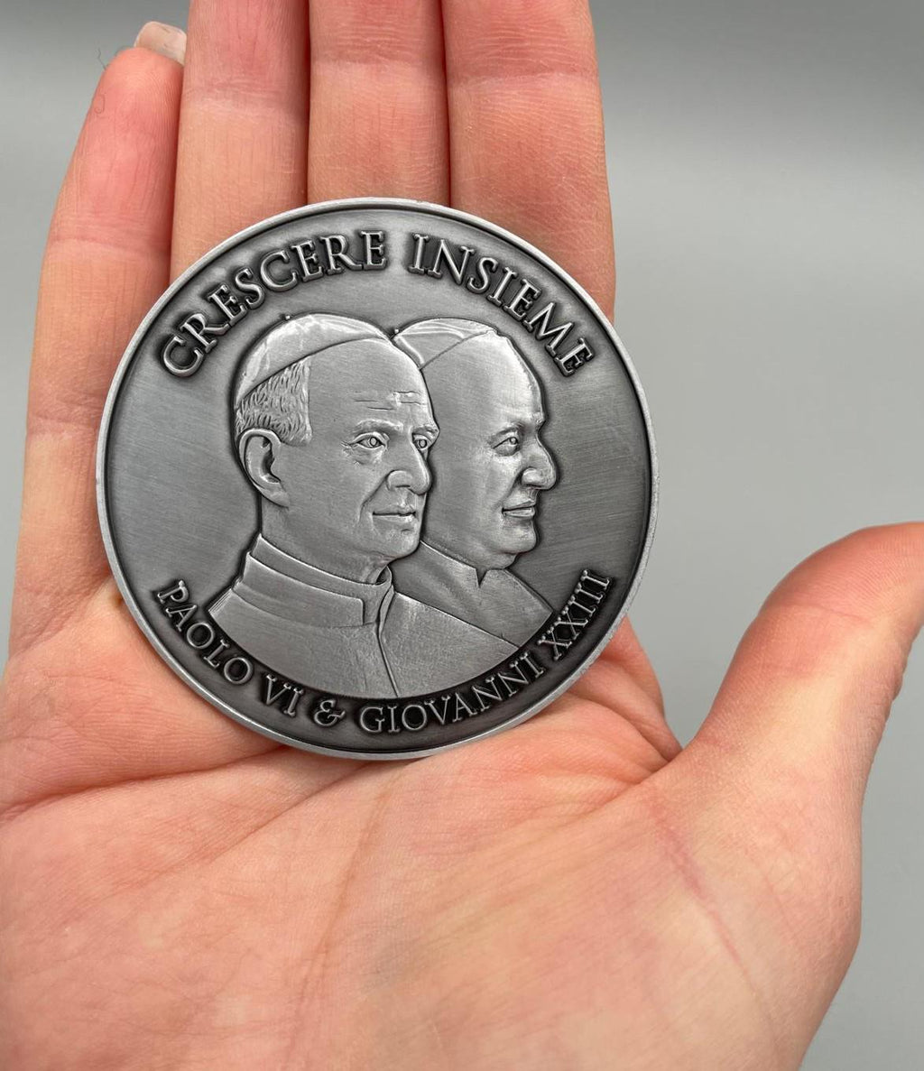 Medaglia Commemorativa Paolo VI e Giovanni XXIII 'Crescere Insieme' – 60 mm