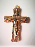 Crocifisso Santissima Trinità da muro in ottone dorato – 14 x 9 cm