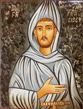 Icona Sacra San Francesco d'Assisi dipinta a mano su legno