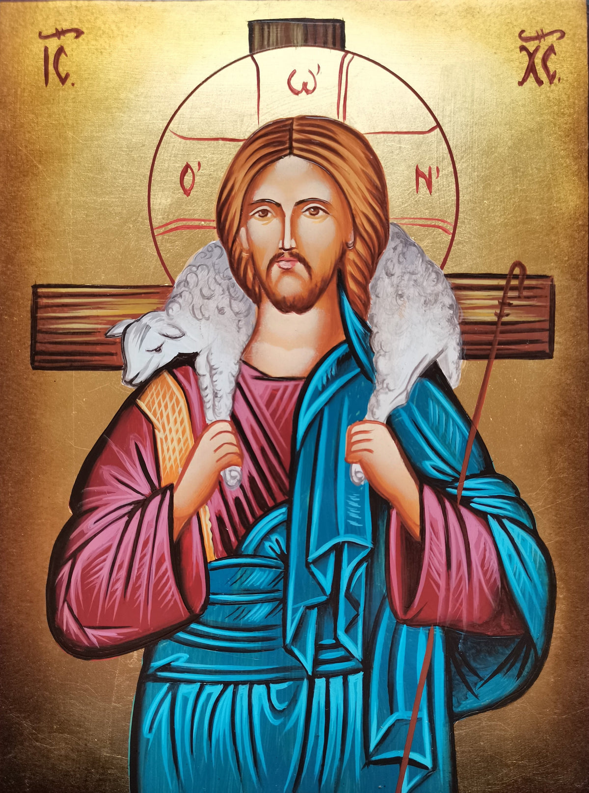 Icona Sacra Gesù Buon Pastore 18x24 cm – Dipinta a Mano