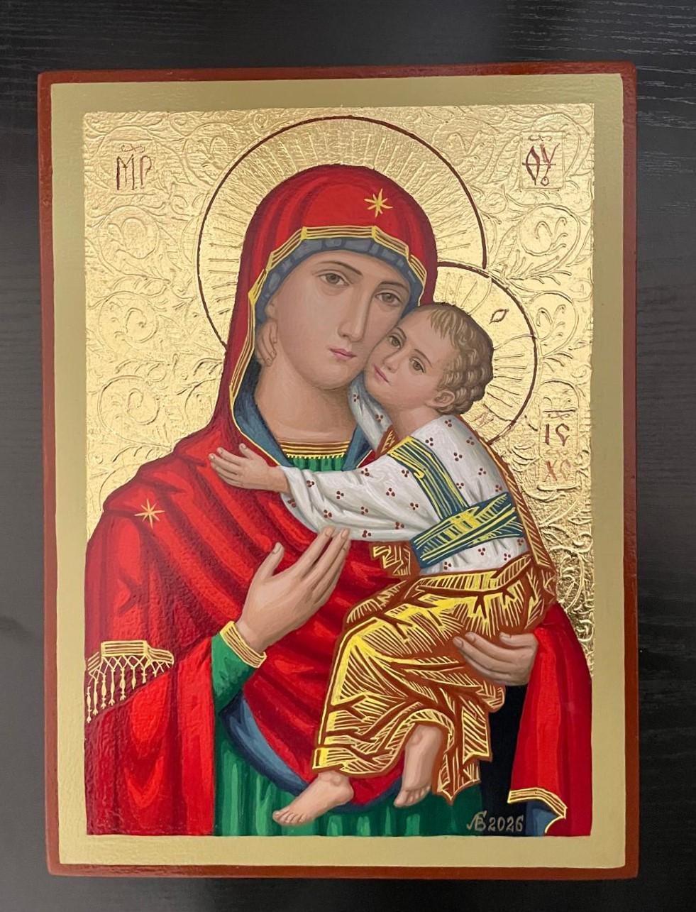 Icona Sacra Vergine Maria della Tenerezza 22x30 cm – Liubov Babenchuk