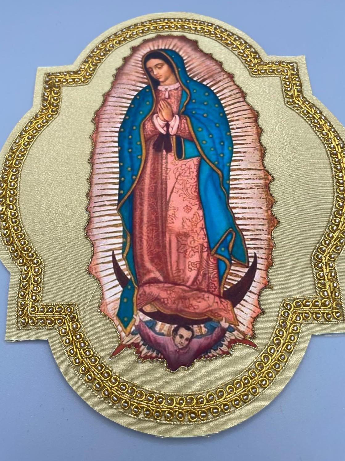 Quadro Ricamato con Filo Oro – Vergine di Guadalupe