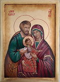 Icona Sacra Famiglia della Tenerezza 22x30 cm – Dipinta a Mano