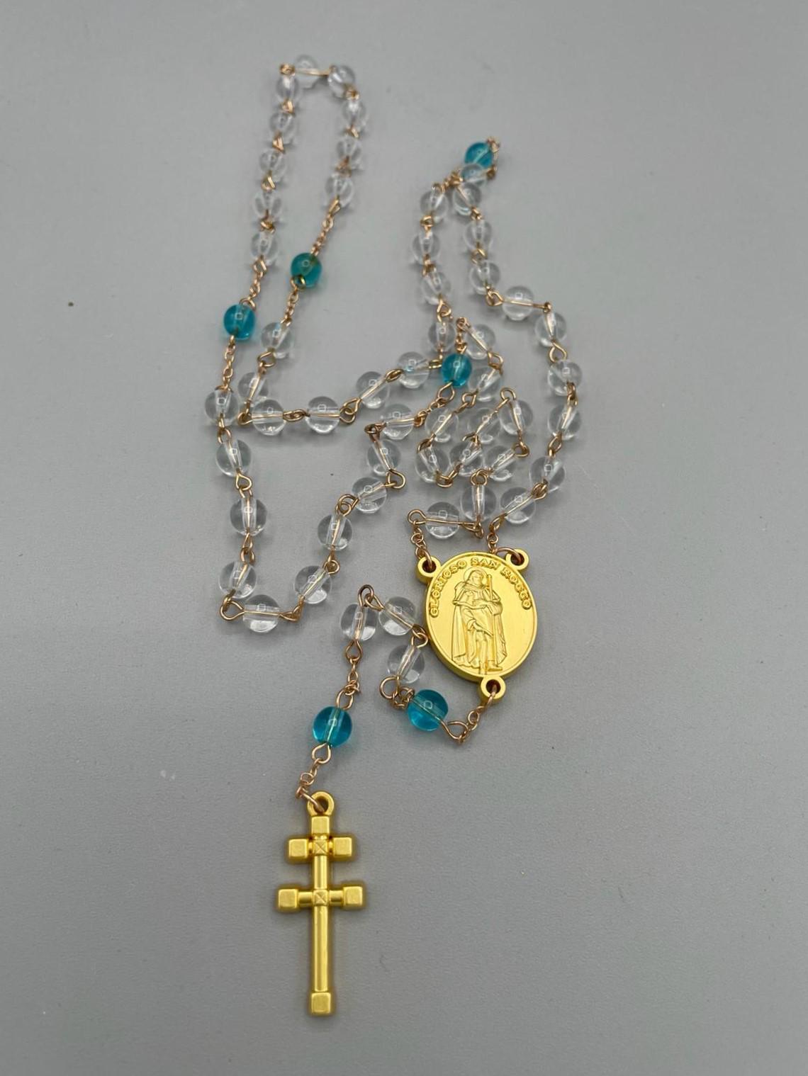 Rosario con Croce Dorata e Medaglia di San Rocco e dei Santi Faustino e Giovita