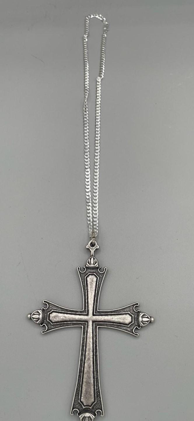 Catenina in argento 925 con replica della croce pettorale di Papa Leone XIV