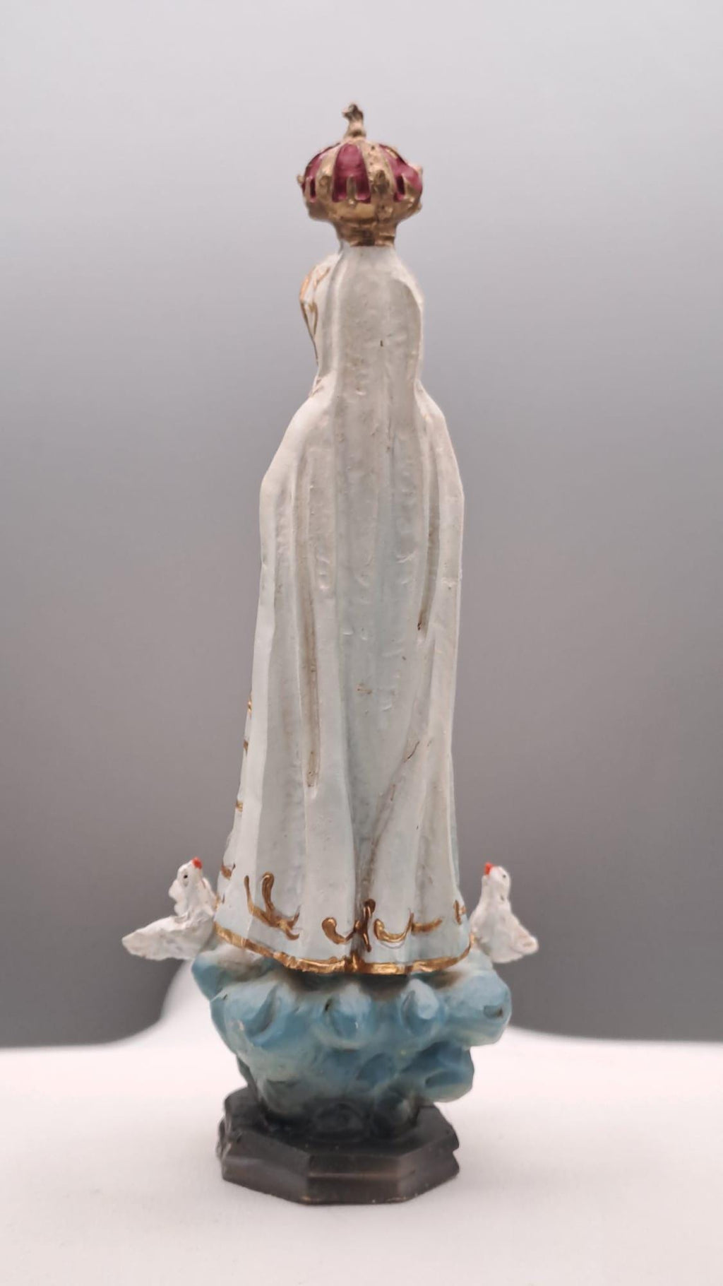 Statue de la Vierge de Fatima en résine peinte à la main – 12 cm