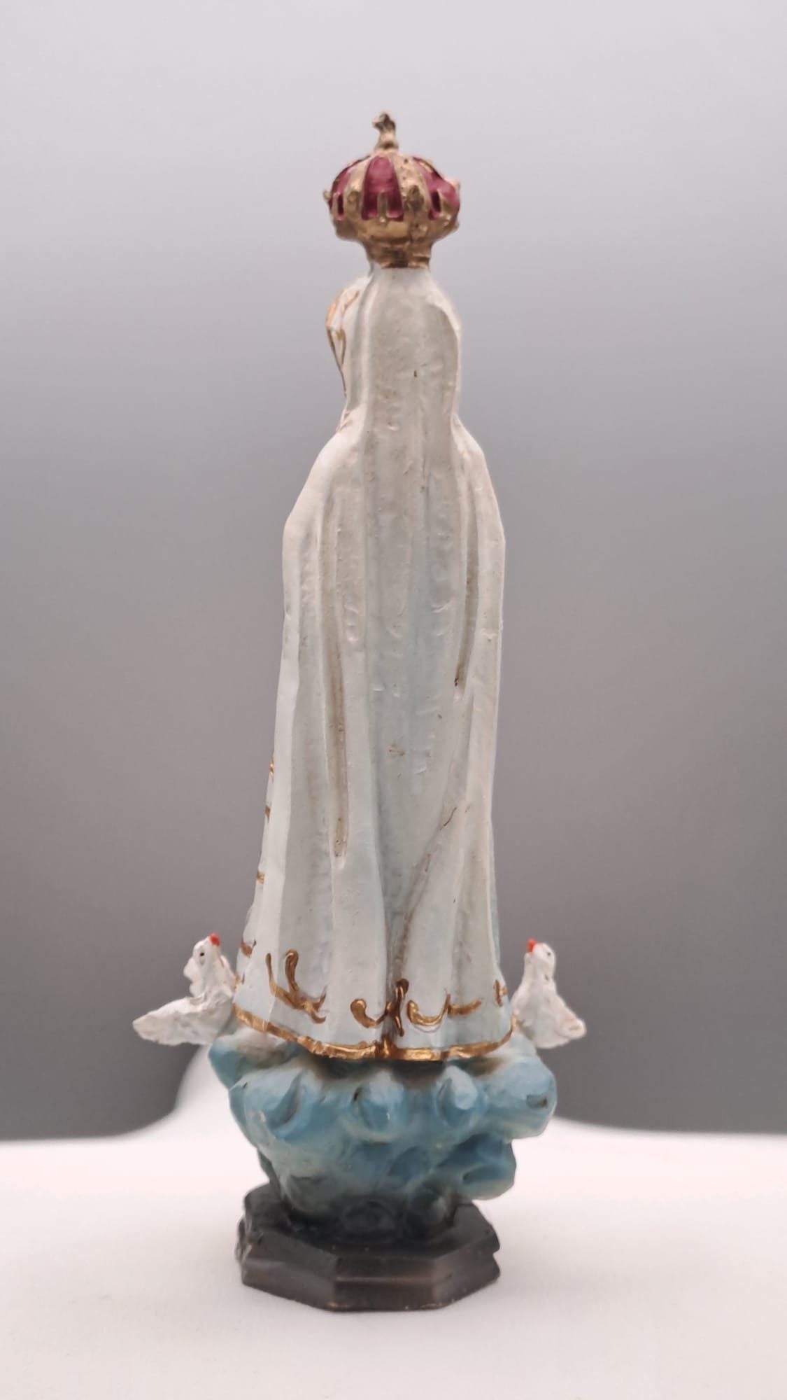 Statue de la Vierge de Fatima en résine peinte à la main – 12 cm