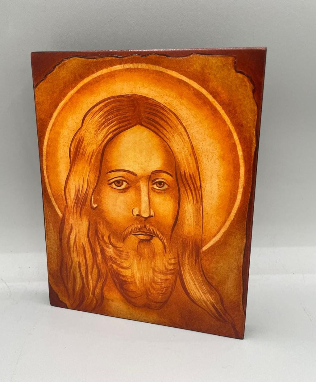Handgemalte orthodoxe Ikone des Antlitzes Christi – Gaspar Gabriela