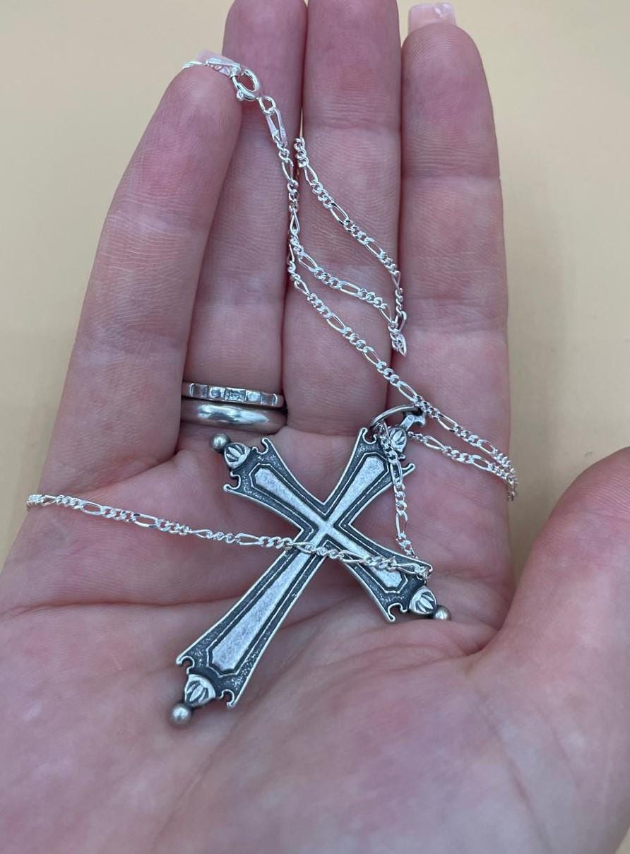 Collana con croce in lega di zinco e catena in argento 925 – 50 cm