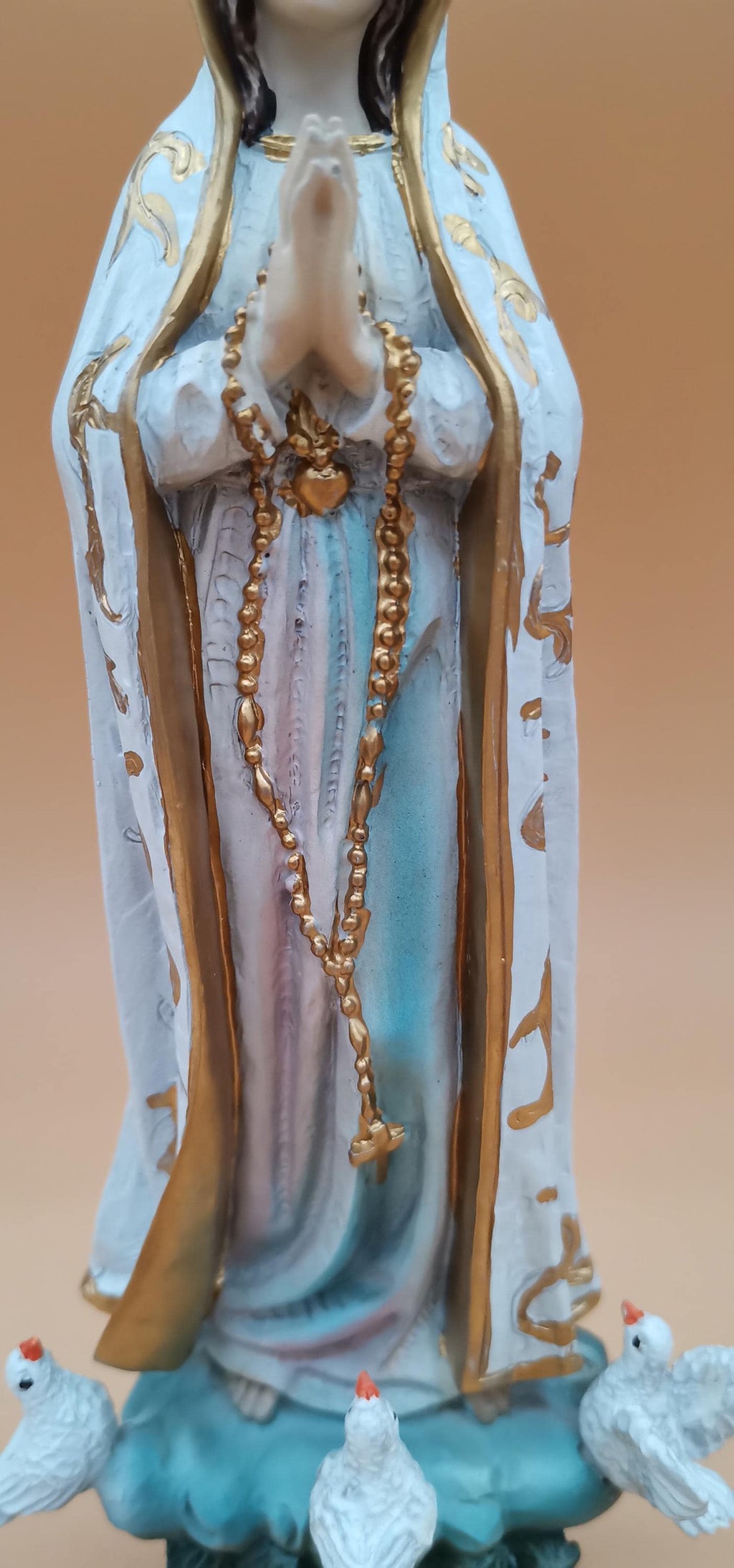Statue de Notre-Dame de Fatima en résine peinte à la main – 21 cm