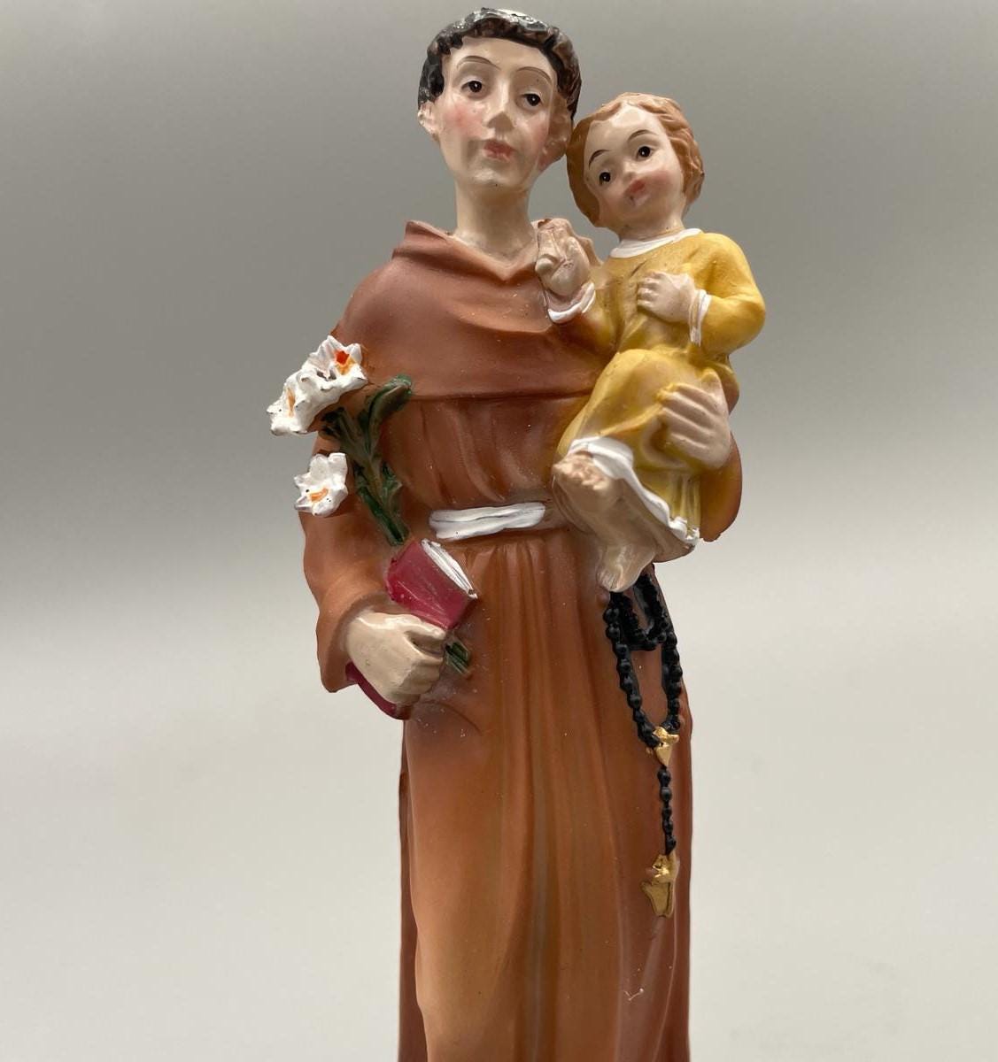 聖アントニオ・パドヴァと幼子イエスの樹脂製像 – 12cm