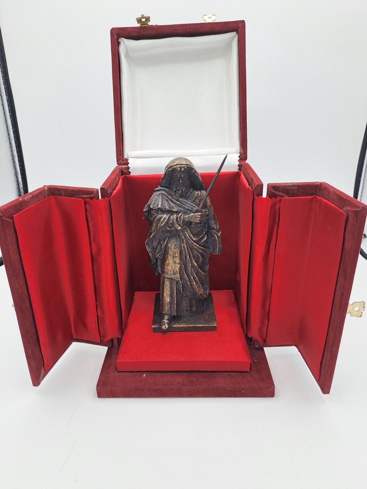 Gilded and Burnished Bronze Saint Paul Statue – 16 cm, Lost Wax Casting